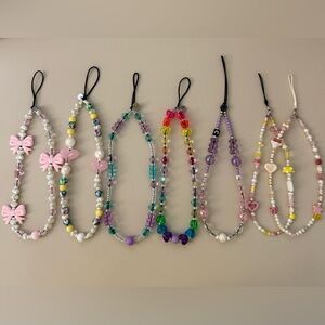 Bundle of 4 StringTing phone strap, 1 Casetify strap, and 2 handmade strap
